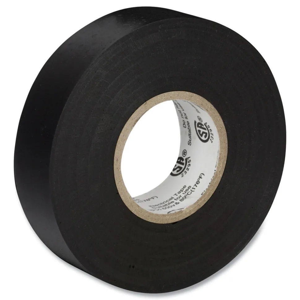 Duck 0.75 in. x 66 ft. 1 in. Core Pro Electrical Tape - Black (1-Roll)