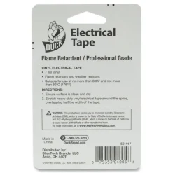 Duck 0.75 in. x 66 ft. 1 in. Core Pro Electrical Tape - Black (1-Roll)