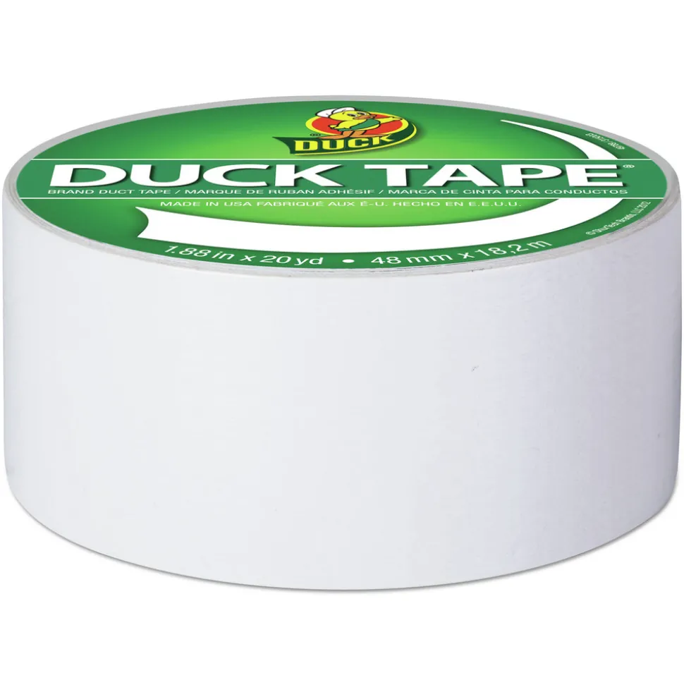 Duck 1.88 in. x 20 yards 3 in. Core Colored Duct Tape - White (1-Roll)