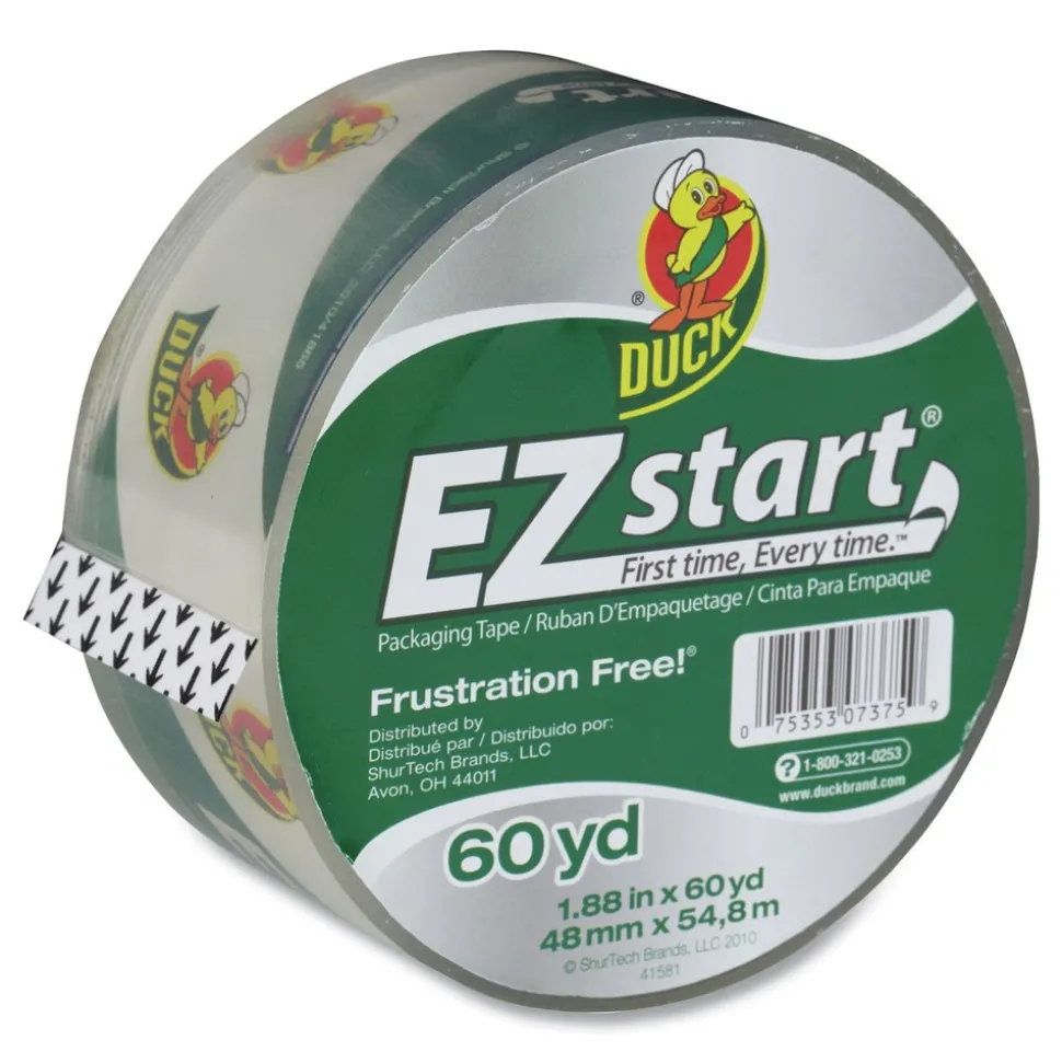 Duck EZ Start 1.88 in. x 60 yards 3 in. Core Premium Packaging Tape - Clear (1-Roll)