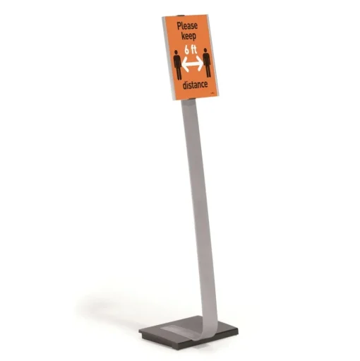 Durable 15 x 46.5 Info Sign Duo Letter-Size Floor Stand - Clear
