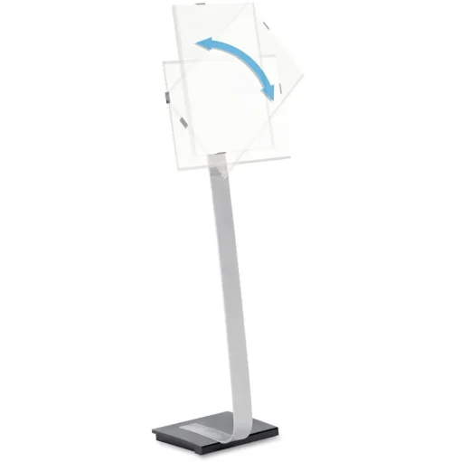 Durable 15 x 46.5 Info Sign Duo Letter-Size Floor Stand - Clear