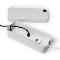 Durable CAVOLINE 16 in. x 6.1 in. x 5.5 in. Cable Management Box - Large, Charcoal