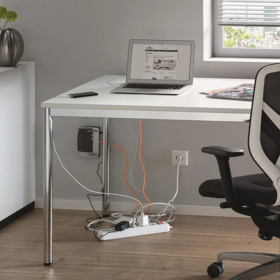 Durable CAVOLINE 16 in. x 6.1 in. x 5.5 in. Cable Management Box - Large, Charcoal