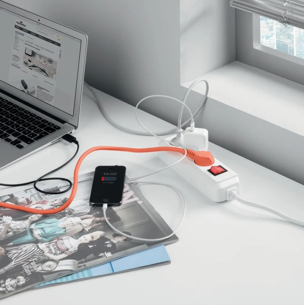 Durable CAVOLINE 9.6 in. x 4.96 in. x 4.56 in. Cable Management Box - Small, Charcoal