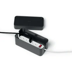 Durable CAVOLINE 9.6 in. x 4.96 in. x 4.56 in. Cable Management Box - Small, Charcoal