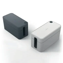 Durable CAVOLINE 9.6 in. x 4.96 in. x 4.56 in. Cable Management Box - Small, Charcoal