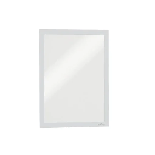 Durable Infoframe DURAFRAME 9.5 in. x 12 in. Self Adhesive Double Sided Sign Holder - White Frame (2/Pack)