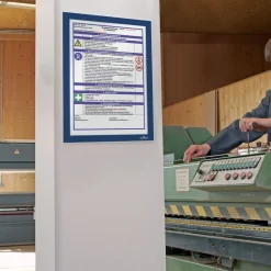 Durable Infoframe DURAFRAME 9.5 in. x 12 in. Self Adhesive Double Sided Sign Holder - Dark Blue Frame (2/Pack)