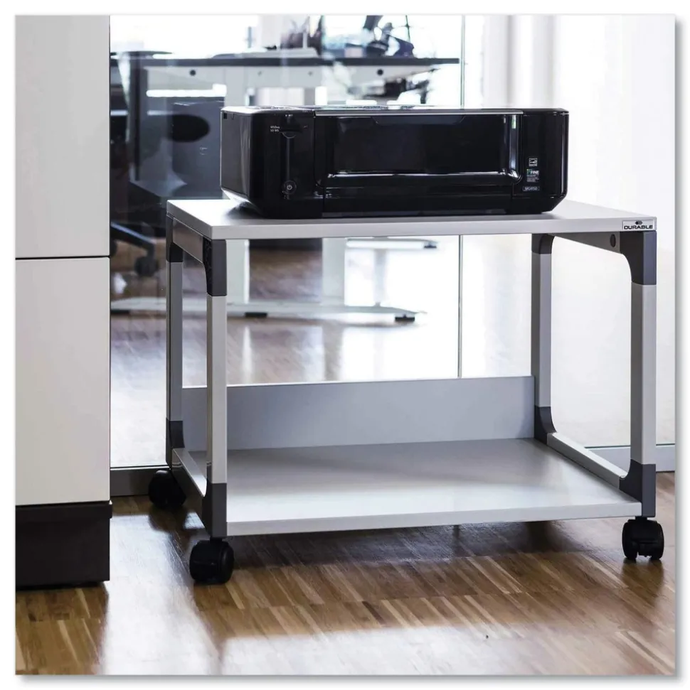 Durable System 48 23.6 in. x 18.7 in. x 17 in. 2 Shelves Metal Multi-Function Trolley - Gray