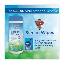 Dust-Off 5 in. x 7 in. Cloth Premoistened Monitor Cleaning Wipes - White