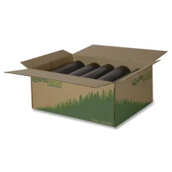 Earthsense Commercial 1507103 38 in. x 58 in. 2 mil 60 Gallon Linear Low Density Recycled Can Liners - Black (100/Carton)
