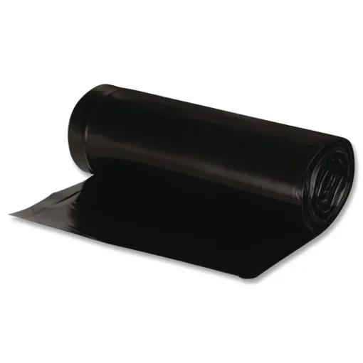 Earthsense Commercial 1507103 38 in. x 58 in. 2 mil 60 Gallon Linear Low Density Recycled Can Liners - Black (100/Carton)