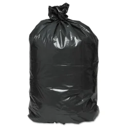 Earthsense Commercial 1507103 38 in. x 58 in. 2 mil 60 Gallon Linear Low Density Recycled Can Liners - Black (100/Carton)