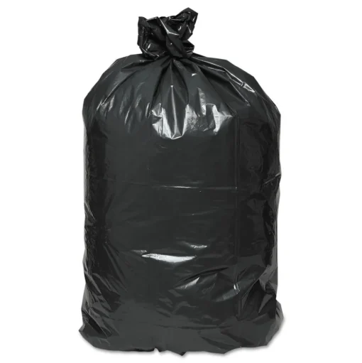 Earthsense Commercial 40 in. x 46 in. 45 gal. 1.65 mil Linear Low Density Recycled Can Liners - Black (100/Carton)