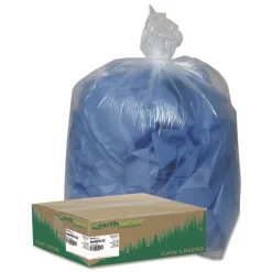 Earthsense Commercial 38 in. x 58 in. 1.5 mil 60 Gallon Linear Low Density Recycled Can Liners - Clear (100/Carton)