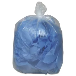 Earthsense Commercial 33 in. x 39 in. 33-Gallon 1.25 mil. Linear Low Density Clear Recycled Can Liners - Clear (100/Carton)