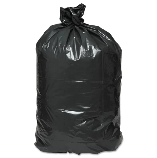 Earthsense Commercial 33 in. x 39 in. 33-Gallon 1.65 mil. Linear Low Density Recycled Can Liners - Black (100/Carton)