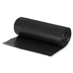 Earthsense Commercial 38 in. x 58 in. 1.25 mil 60 Gallon Linear Low Density Recycled Can Liners - Black (100/Carton)