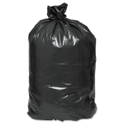 Earthsense Commercial 38 in. x 58 in. 1.25 mil 60 Gallon Linear Low Density Recycled Can Liners - Black (100/Carton)
