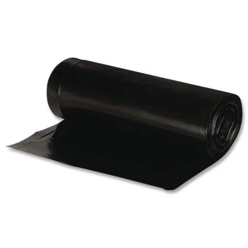 Earthsense Commercial 43 in. x 47 in. 56-Gallon 2 mil. Linear Low Density Recycled Can Liners - Black (100/Carton)