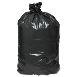 Earthsense Commercial 43 in. x 47 in. 56-Gallon 2 mil. Linear Low Density Recycled Can Liners - Black (100/Carton)