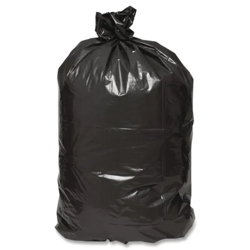 Earthsense Commercial 38 in. x 58 in. 1.65 mil 60 Gallon Linear Low Density Recycled Can Liners - Black (100/Carton)