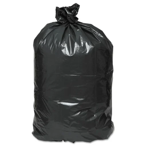 Earthsense Commercial 33 in. x 39 in. 33-Gallon 1.25 mil. Linear Low Density Recycled Can Liners - Black (100/Carton)