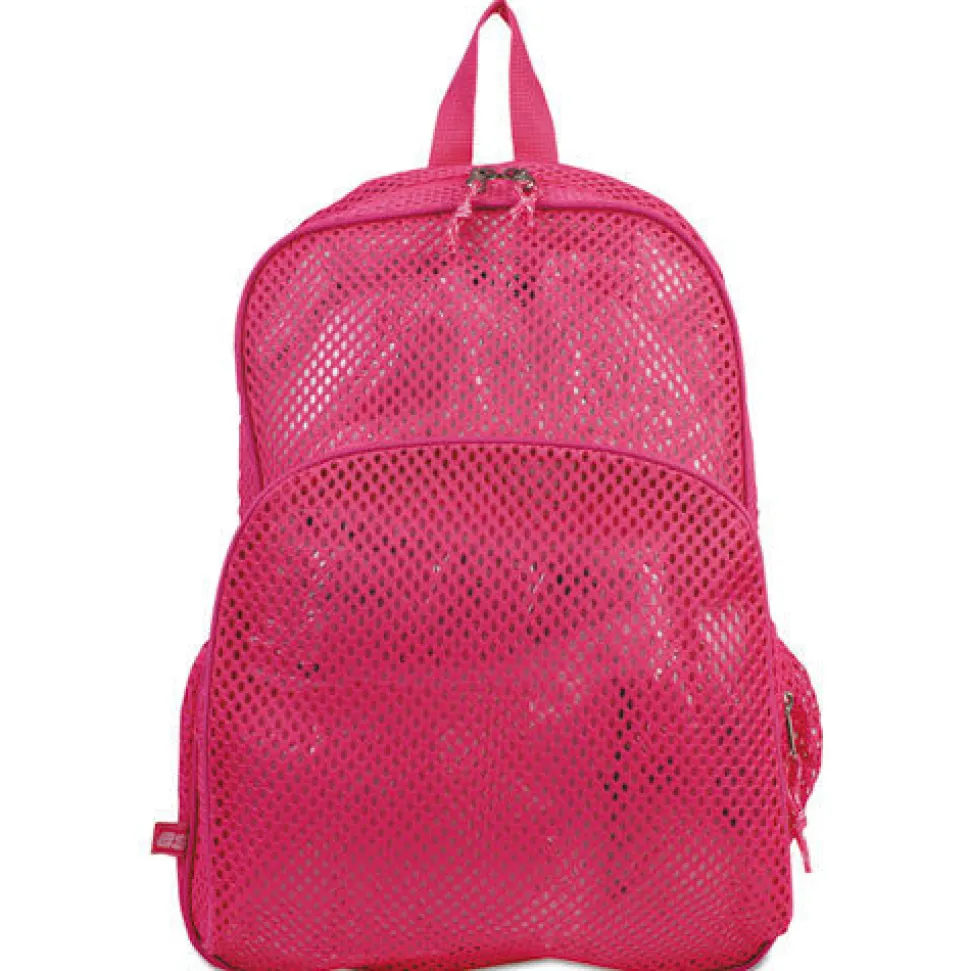 Eastsport 12 in. x 5 in. x 18 in. Polyester Mesh Backpack Fits Devices Up to 17 in. - Clear/English Rose