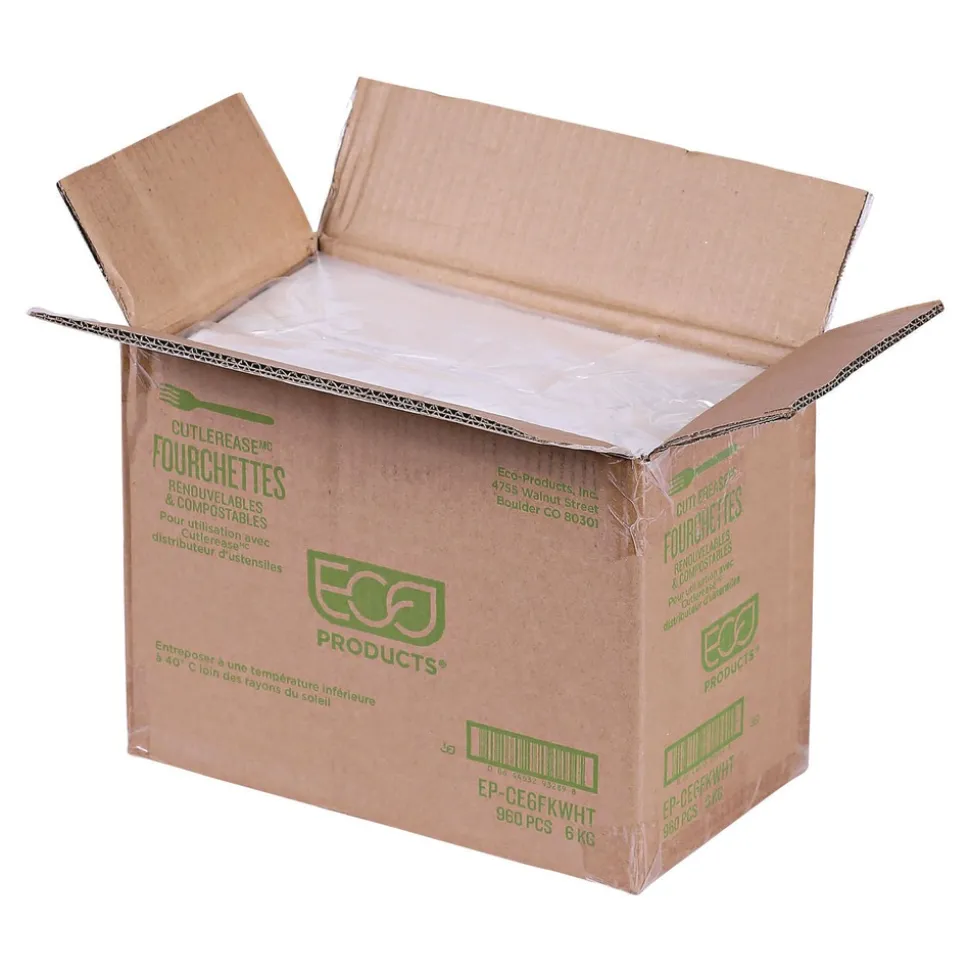 Eco-Products 6 in. Fork for Cutrelease Dispensing System - White (960-Piece/Carton)