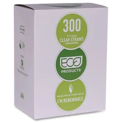 Eco-Products 9.5 in. Wrapped Plastic Straw - Clear (4800/Carton)
