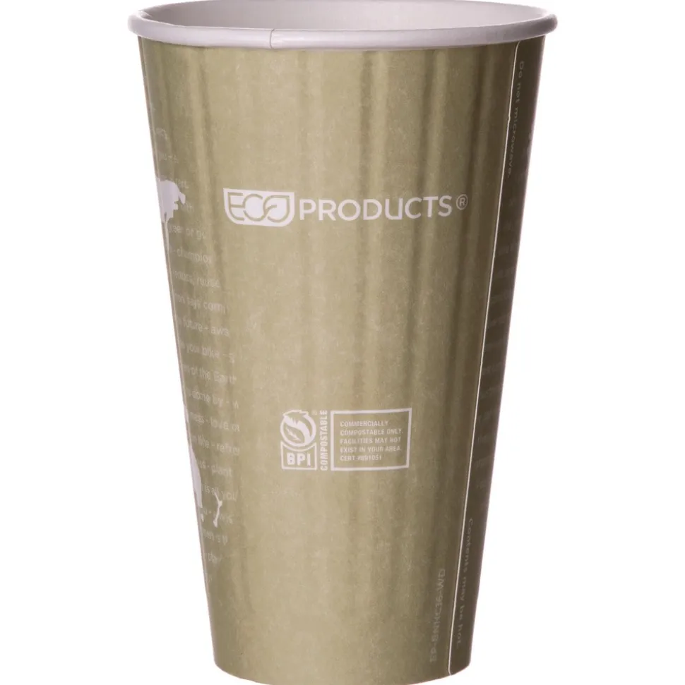 Eco-Products 16 oz. World Art Renewable and Compostable Insulated PLA Hot Cups (600/Carton)