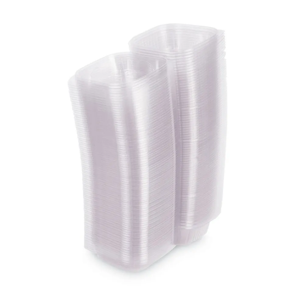 Eco-Products EP-LC6 6 in. x 6 in. x 3 in. Renewable and Compostable Plastic Clamshell Hinged Food Containers - Clear (240/Carton)