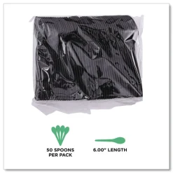 Eco-Products EP-S113 6 in. 100 Percent Recycled Content Spoon - Black (1000/Carton)