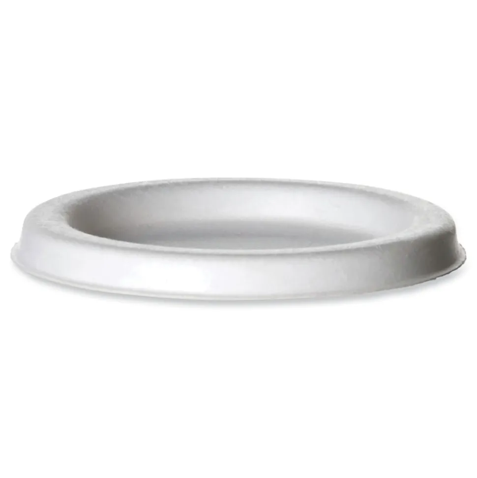 Eco-Products EP-SPCLID2 2 oz Sugarcane Portion Cup Lids - White (2500/Carton)