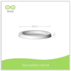 Eco-Products EP-SPCLID2 2 oz Sugarcane Portion Cup Lids - White (2500/Carton)