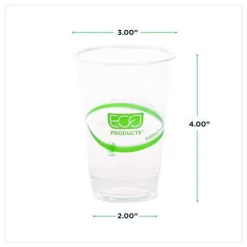 Eco-Products GreenStripe 10 oz. Plastic Cold Cups - Clear (1000/Carton)