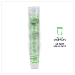 Eco-Products GreenStripe 10 oz. Plastic Cold Cups - Clear (1000/Carton)