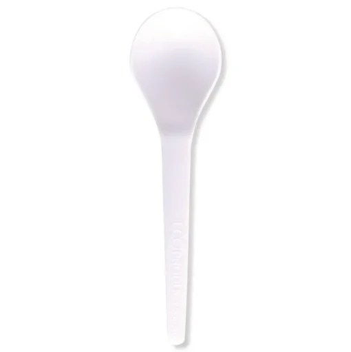 Eco-Products Plantware Compostable Heavyweight Plastic Soup Spoon - White (1000/Carton)