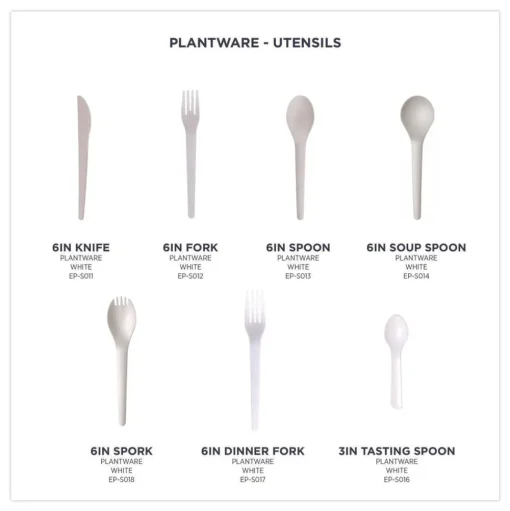 Eco-Products Plantware Compostable Heavyweight Plastic Soup Spoon - White (1000/Carton)