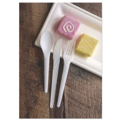 Eco-Products Plantware CPLA Cutlery Fork - White (1000/Carton)