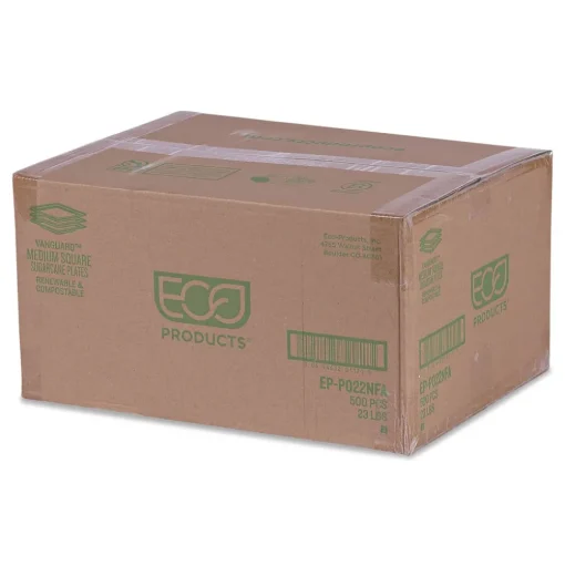 Eco-Products Vanguard 7.87 in. x 7.87 in. Renewable and Compostable Sugarcane Plates - White (500/Carton)