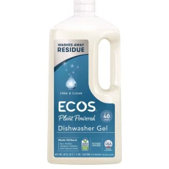 ECOS 40 oz. Automatic Dishwasher Gel Bottle - Free and Clear (8/Carton)