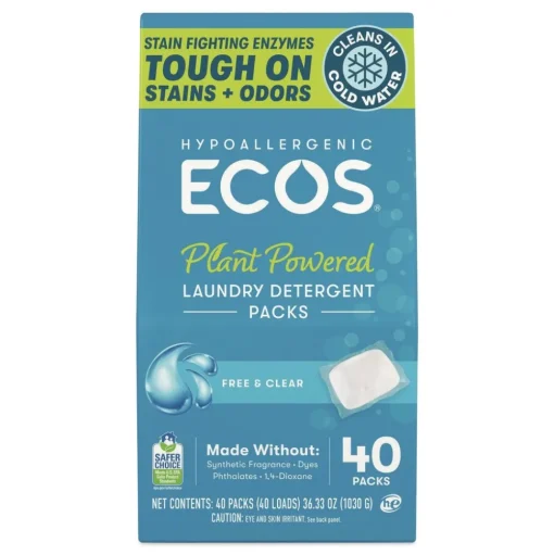 ECOS Laundry Detergent Packs - Free and Clear (6/Carton)