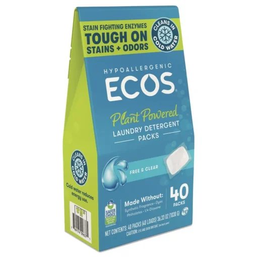 ECOS Laundry Detergent Packs - Free and Clear (6/Carton)