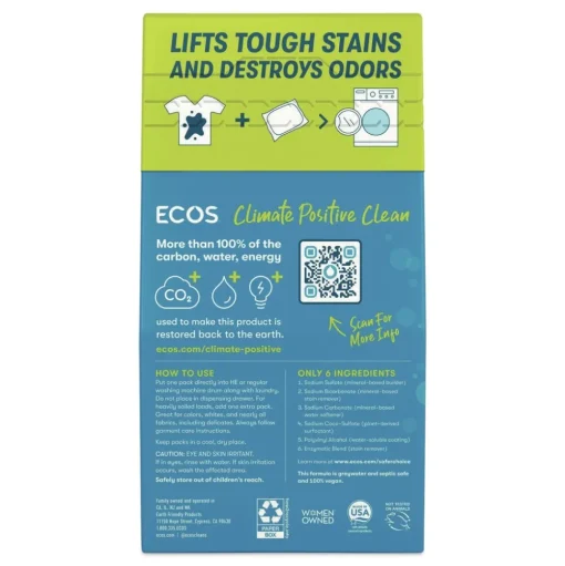 ECOS Laundry Detergent Packs - Free and Clear (6/Carton)