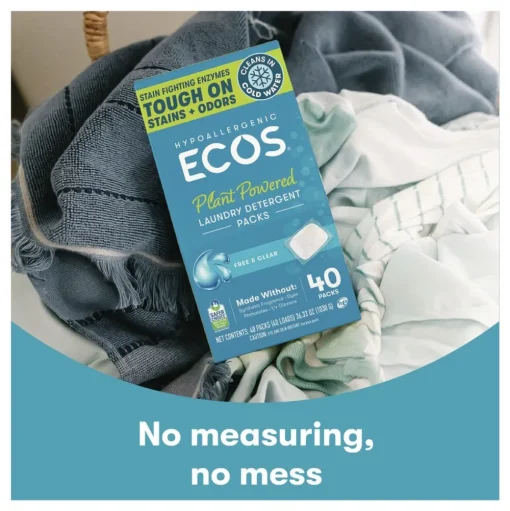 ECOS Laundry Detergent Packs - Free and Clear (6/Carton)