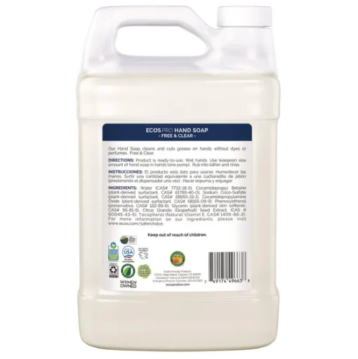 ECOS PRO 1 Gallon Liquid Hand Soap - Free and Clear (4/Carton)