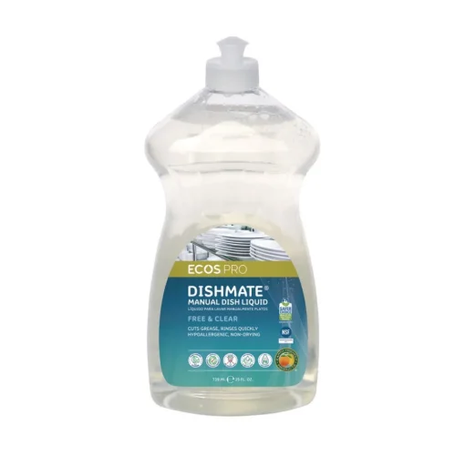 ECOS PRO 25 oz Dishmate Manual Dish Liquid Squeeze Bottle - Free and Clear (6/Carton)