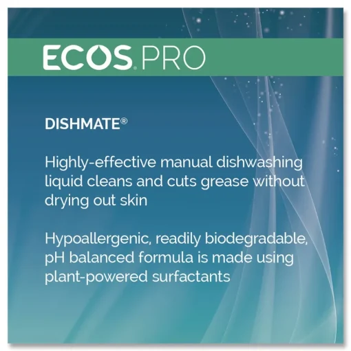 ECOS PRO 25 oz Dishmate Manual Dish Liquid Squeeze Bottle - Free and Clear (6/Carton)